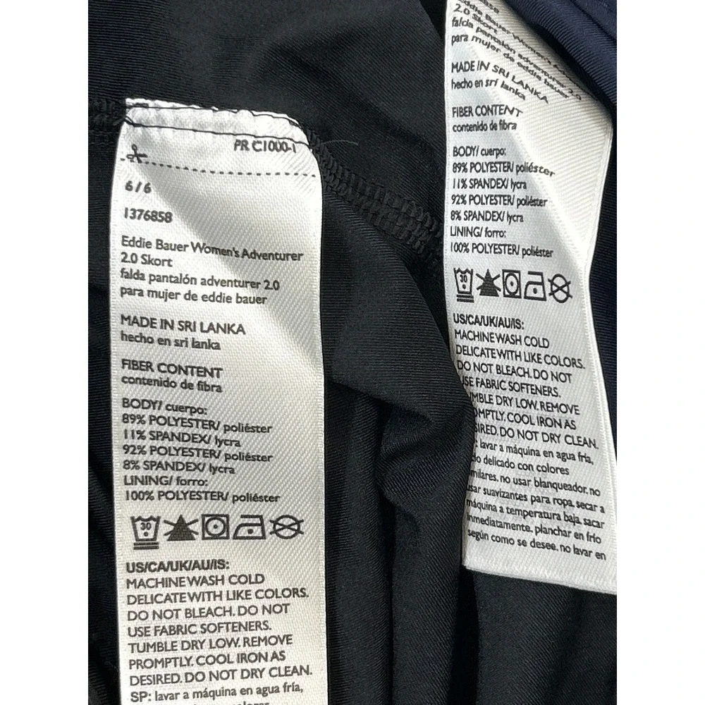 Eddie Bauer Skort Lot of 2 Womens‎ 6 Black Blue Adventure Golf Tennis Outdoor - Picture 8 of 10
